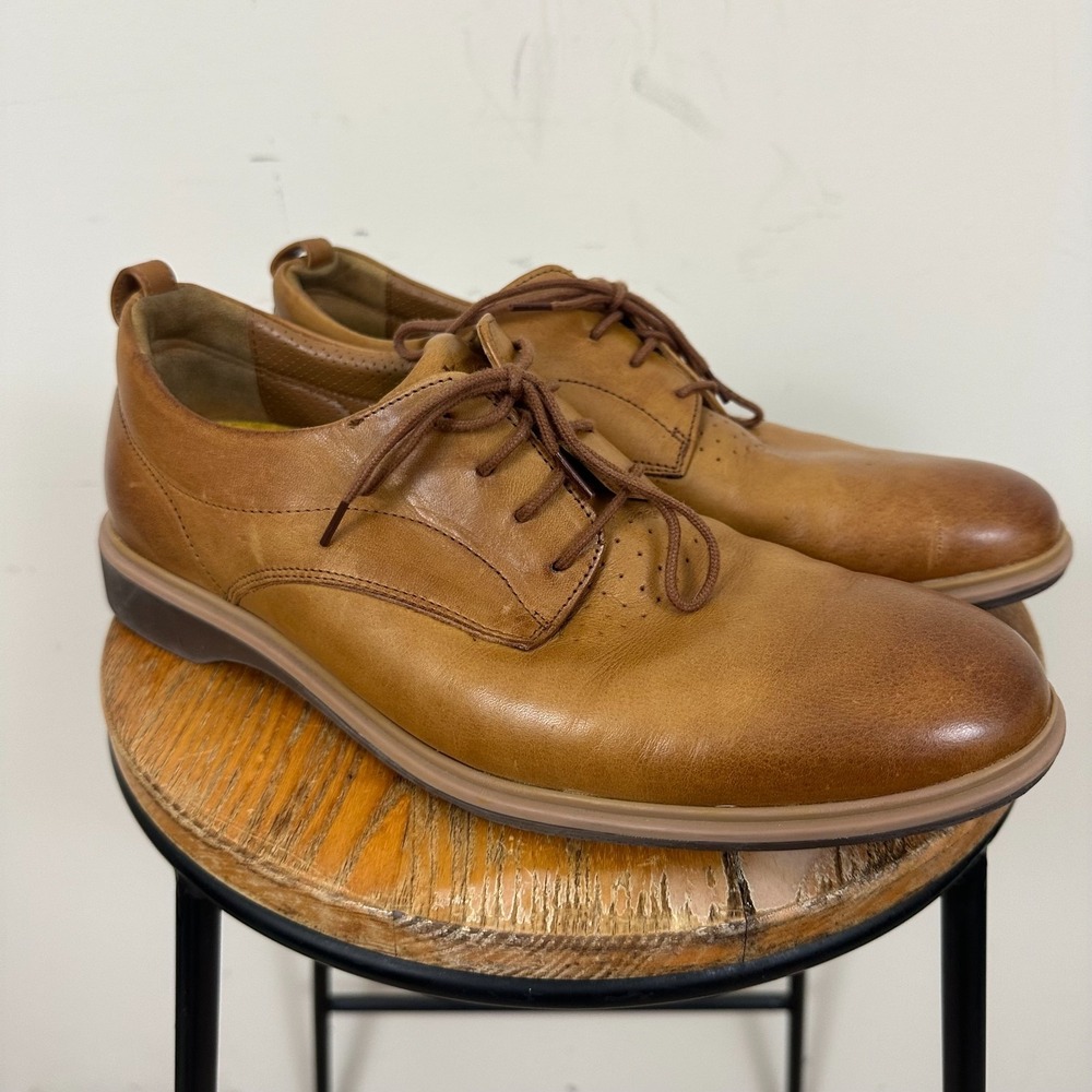 Amberjack The Original Mens US 10 Oxford Honey Tan Leather Lace Up Dress Shoes